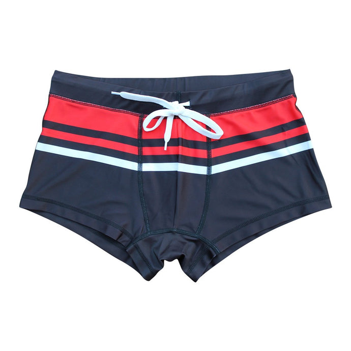 Square Leg Swimsuit - Black & Red Racer